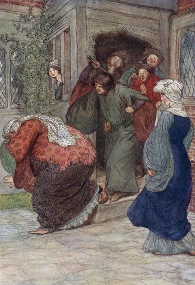 Ilustración para Las alegres comadres de Windsor de Hugh Thomson